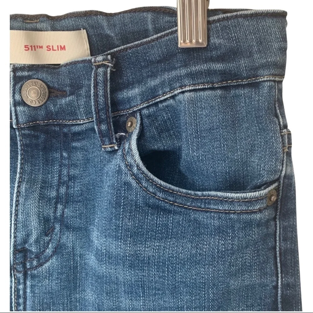 LEVI’S 511 Boys Slim Stretch Straight Leg Jeans Denim Size 10